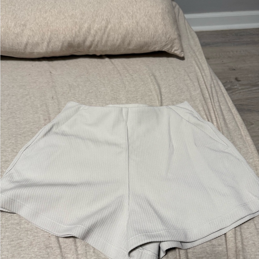 Lululemon Athletica High Waist Cream Shorts